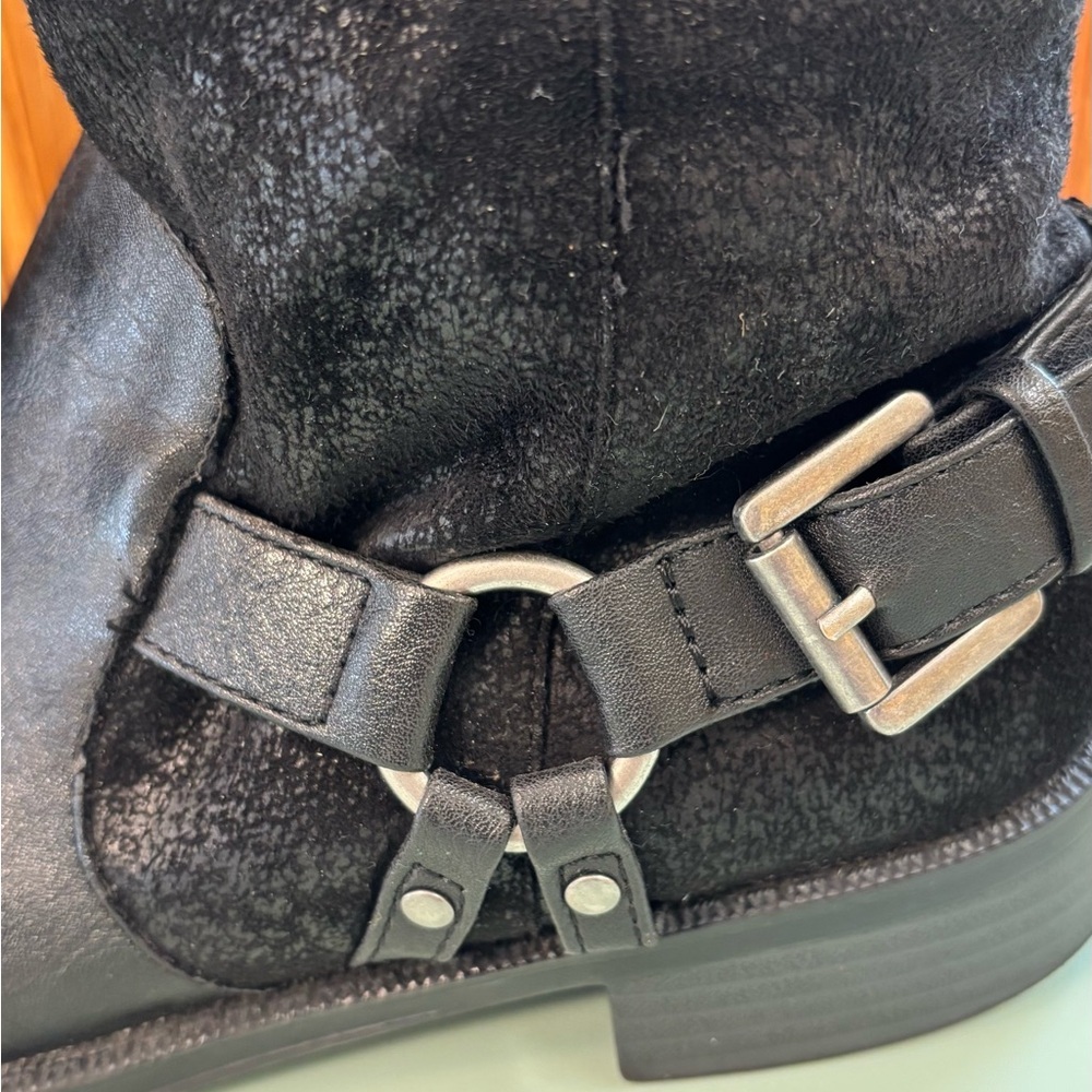 Aerosoles Outrider strap buckle Riding boots Black short booties shoes - Picture 7 of 12